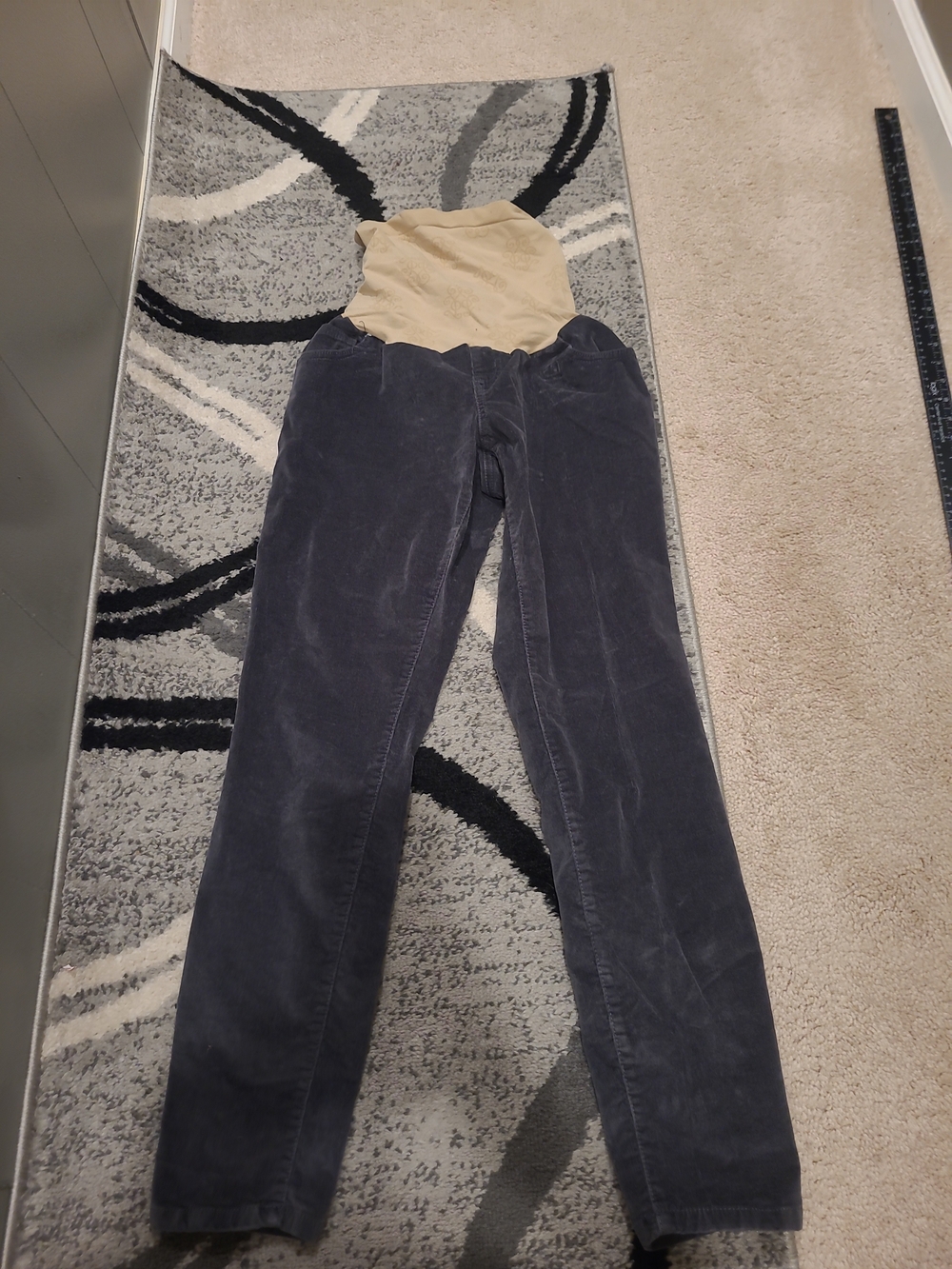 JESSICA SIMPSON Maternity Gray Pull On Corduroy Pants #91794 Womens Medium